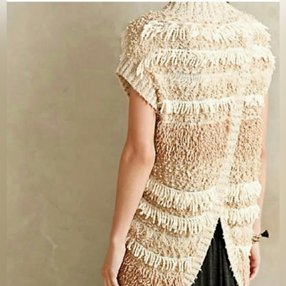 Anthropologie Moth Womens XS/S Boho Shaggy Open Front‎ Hippie Cardigan Sweater - Picture 4 of 10